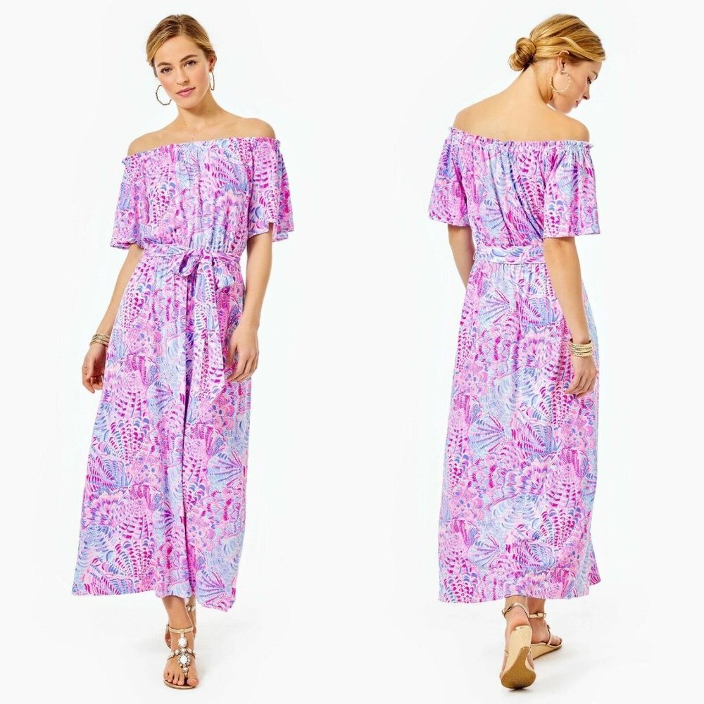 NWT Lilly Pulitzer Moriah Midi Dress Raz Berry Sea You Soon Size Small S
